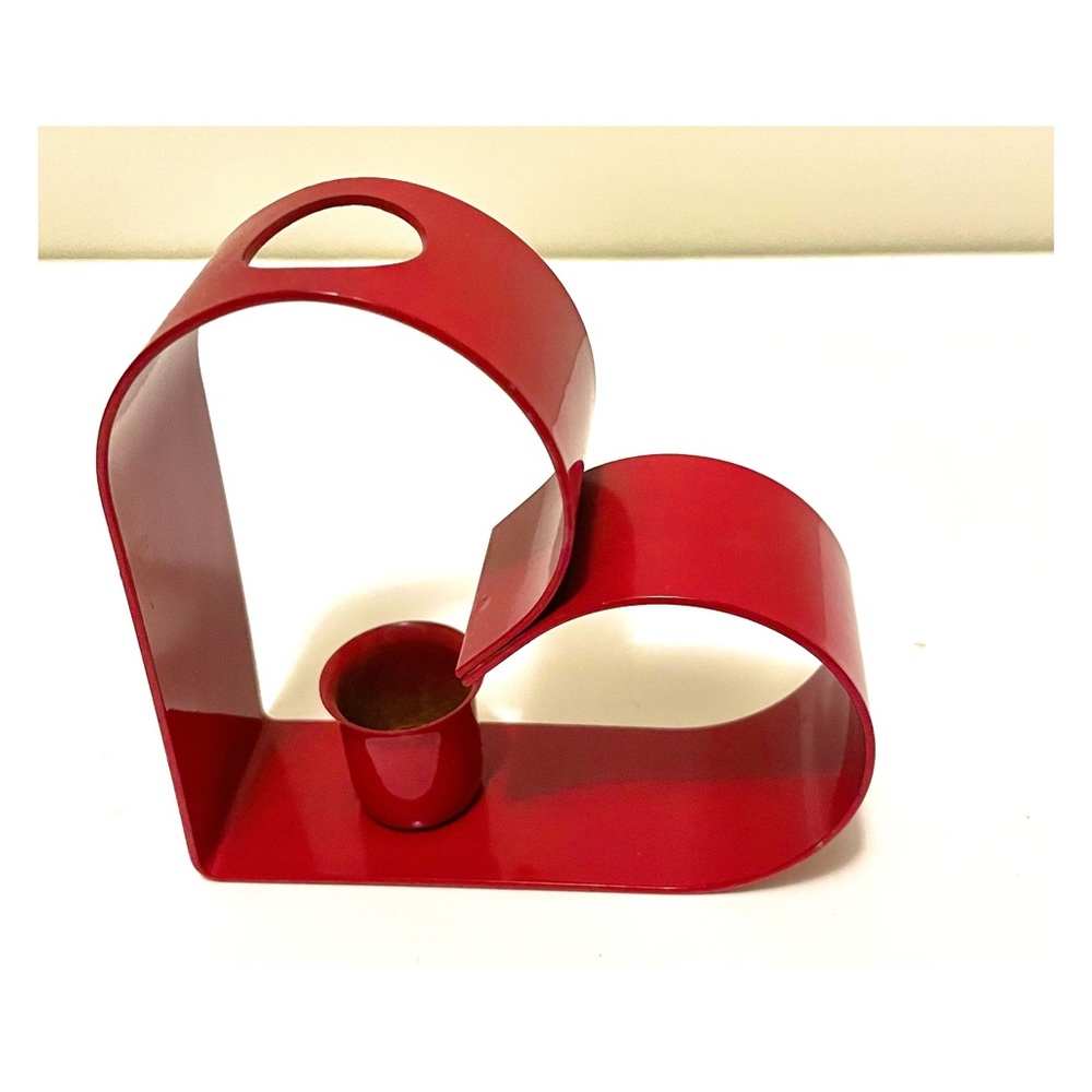 Red Metal Heart Shaped Candle Holder, Valentine’s Day